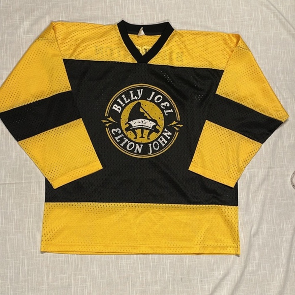 ELTON JOHN & BILLY JOEL 2002 Face To Face‎ Concert Hockey Jersey style shirt XL
